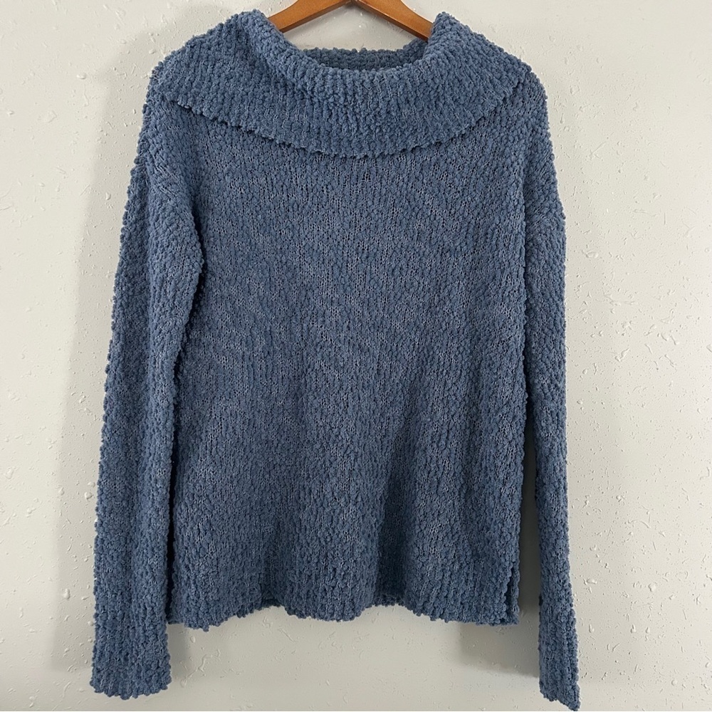 🦋 Pink Republic Blue Cowl Neck Sweater Comfy Soft Cozy Casual Medium